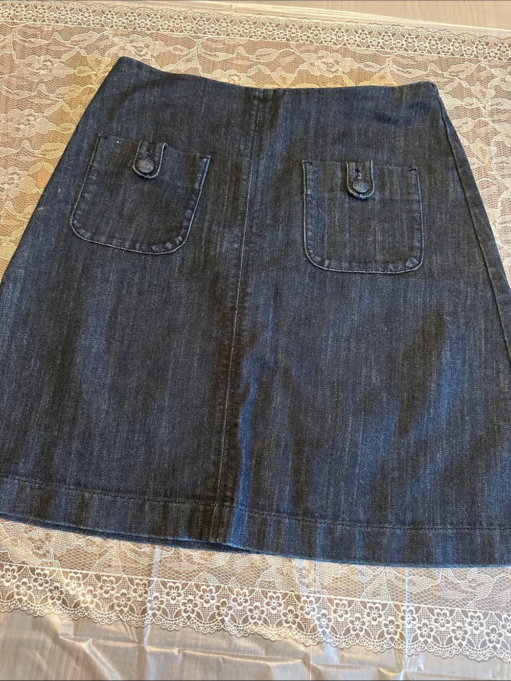 Boden Dark Blue Denim A-Line Skirt